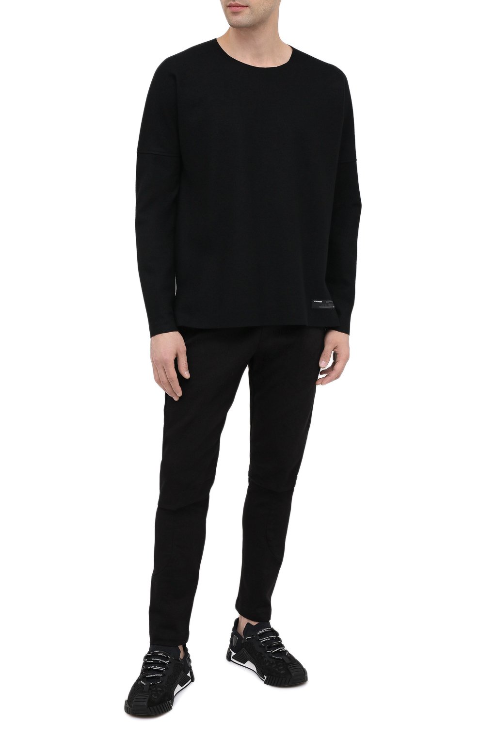 Хлопковые брюки KAZUYUKI KUMAGAI черного цвета по цене 42550 руб., арт. AP03-208, фото 2 Хлопковые брюки KAZUYUKI KUMAGAI, арт. AP03-208, фото 2