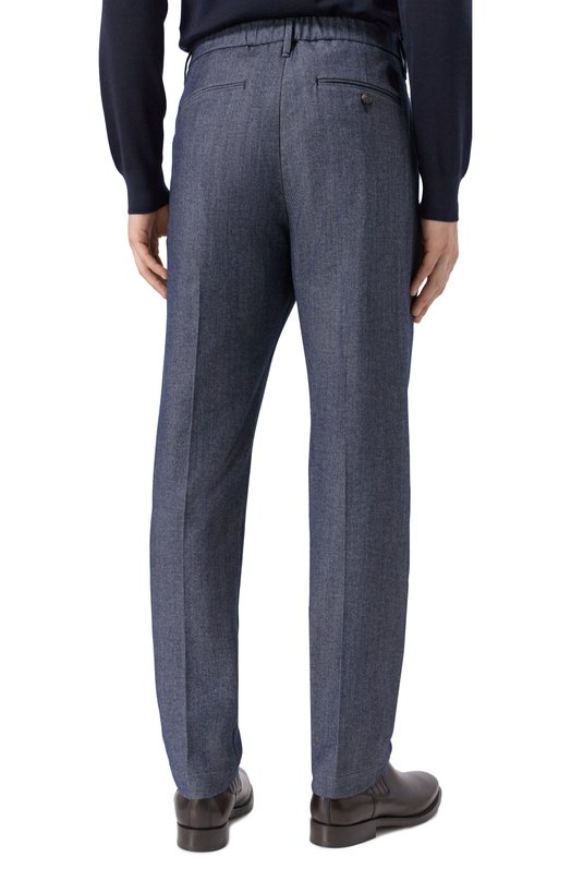 Брюки из хлопка и шерсти Jacob Cohen JUM_PT026 001 S4307 RW Синий  JUM_PT026 001 S4307 RW Фото 4