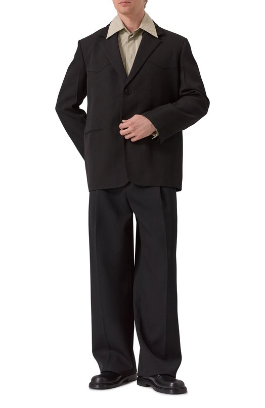 Пиджак из вискозы и шелка Jil Sander J21BN0211-J65324 Чёрный  J21BN0211-J65324 Фото 2