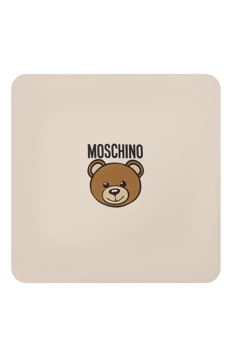 Детского хлопковое одеяло MOSCHINO кремового цвета, арт. M6B005/LCA19 | Фото 3 (Материал: Текстиль, Хлопок; Нос: Не проставлено)
