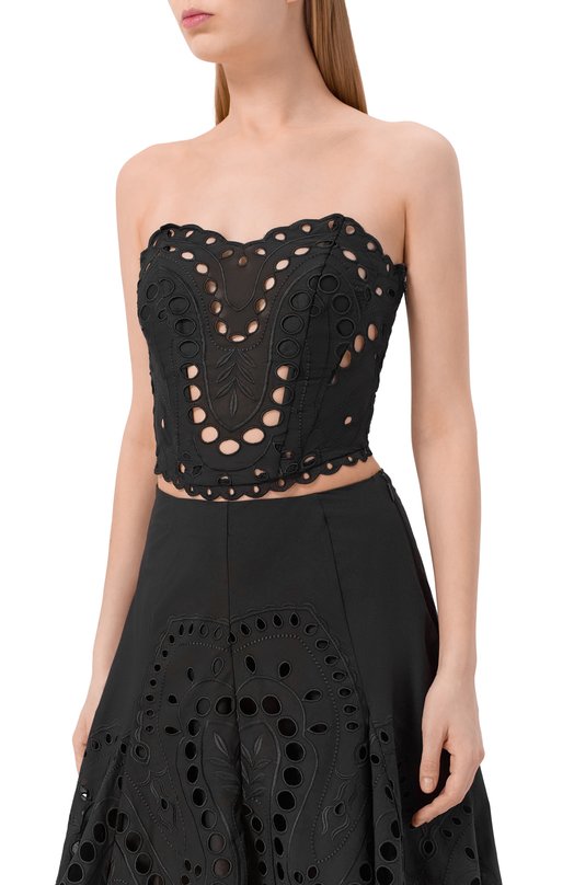 Хлопковый топ Charo Ruiz Ibiza 263100 Чёрный  263100 Фото 2