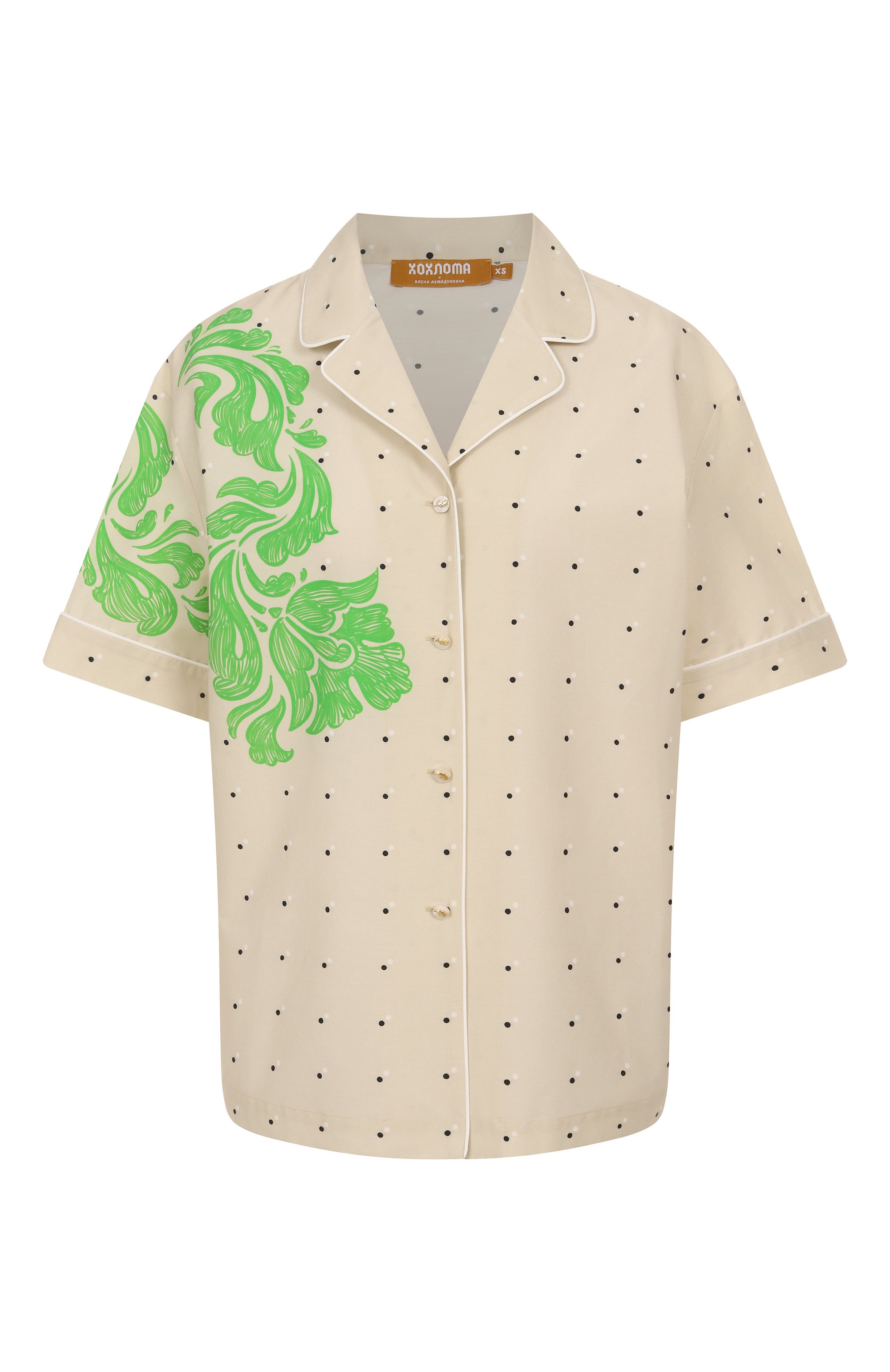 Рубашка из хлопка и шелка ХОХЛОМА Х АЛЕНА АХМАДУЛЛИНА, арт. WTB2247, фото 1