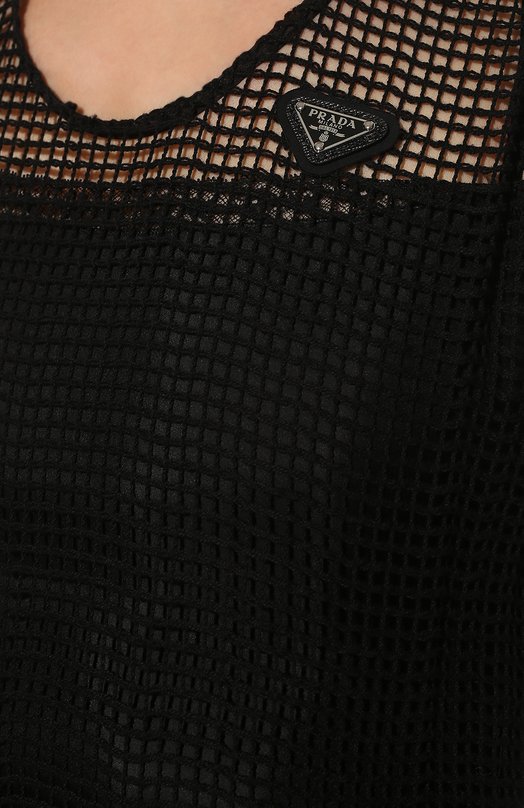 Хлопковое платье Prada P3G49L-10JY-F0002-221 Чёрный  P3G49L-10JY-F0002-221 Фото 5