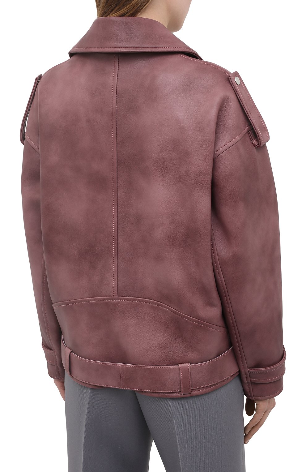 Кожаная куртка BATS темно-розового цвета по цене 117000 руб., арт. FW20/S_020, фото 4 Кожаная куртка BATS, арт. FW20/S_020, фото 4