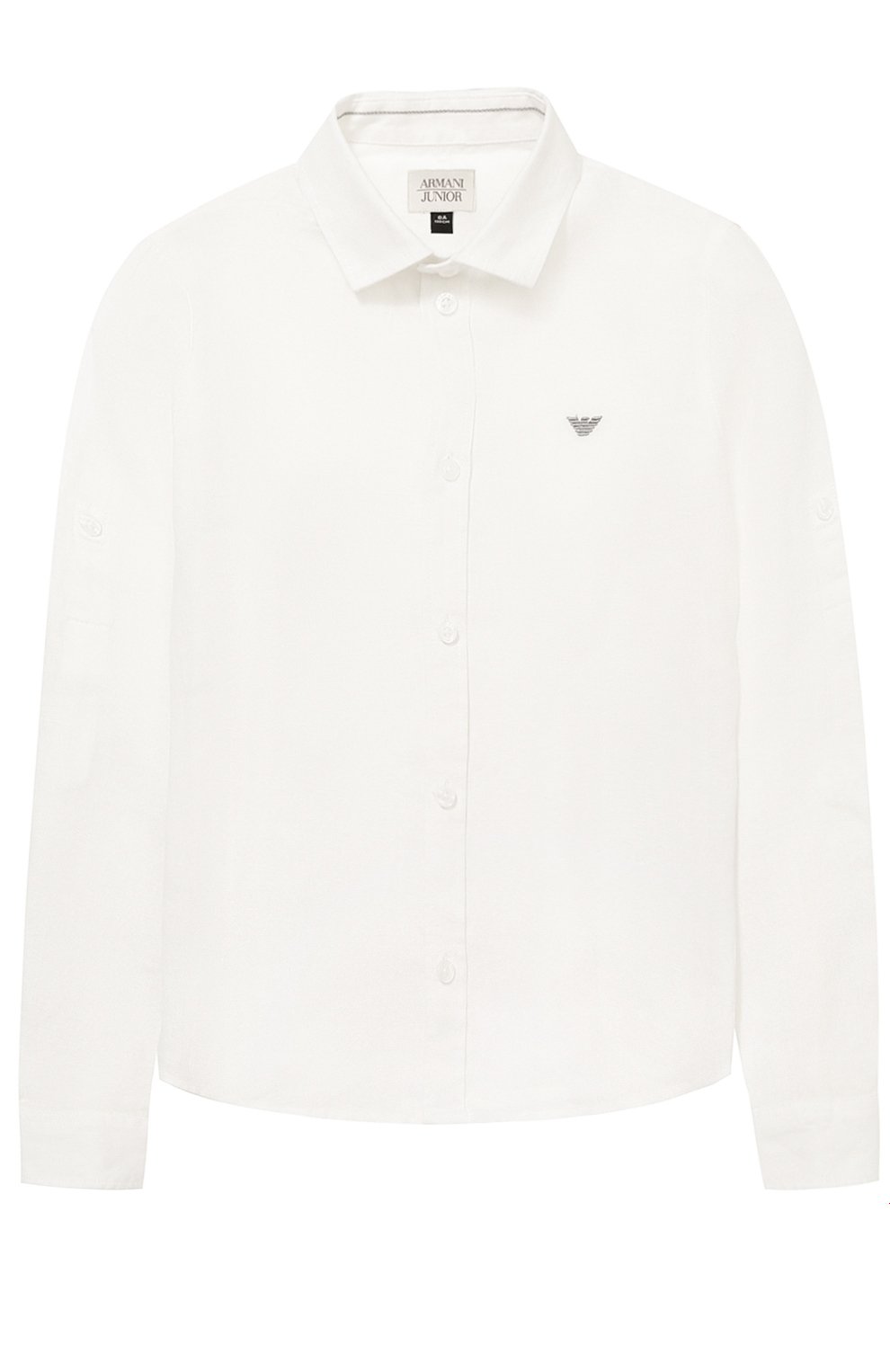 Льняная рубашка с логотипом бренда ARMANI JUNIOR, арт. 6Y4C18/4NEWZ/4A-10A, фото 1