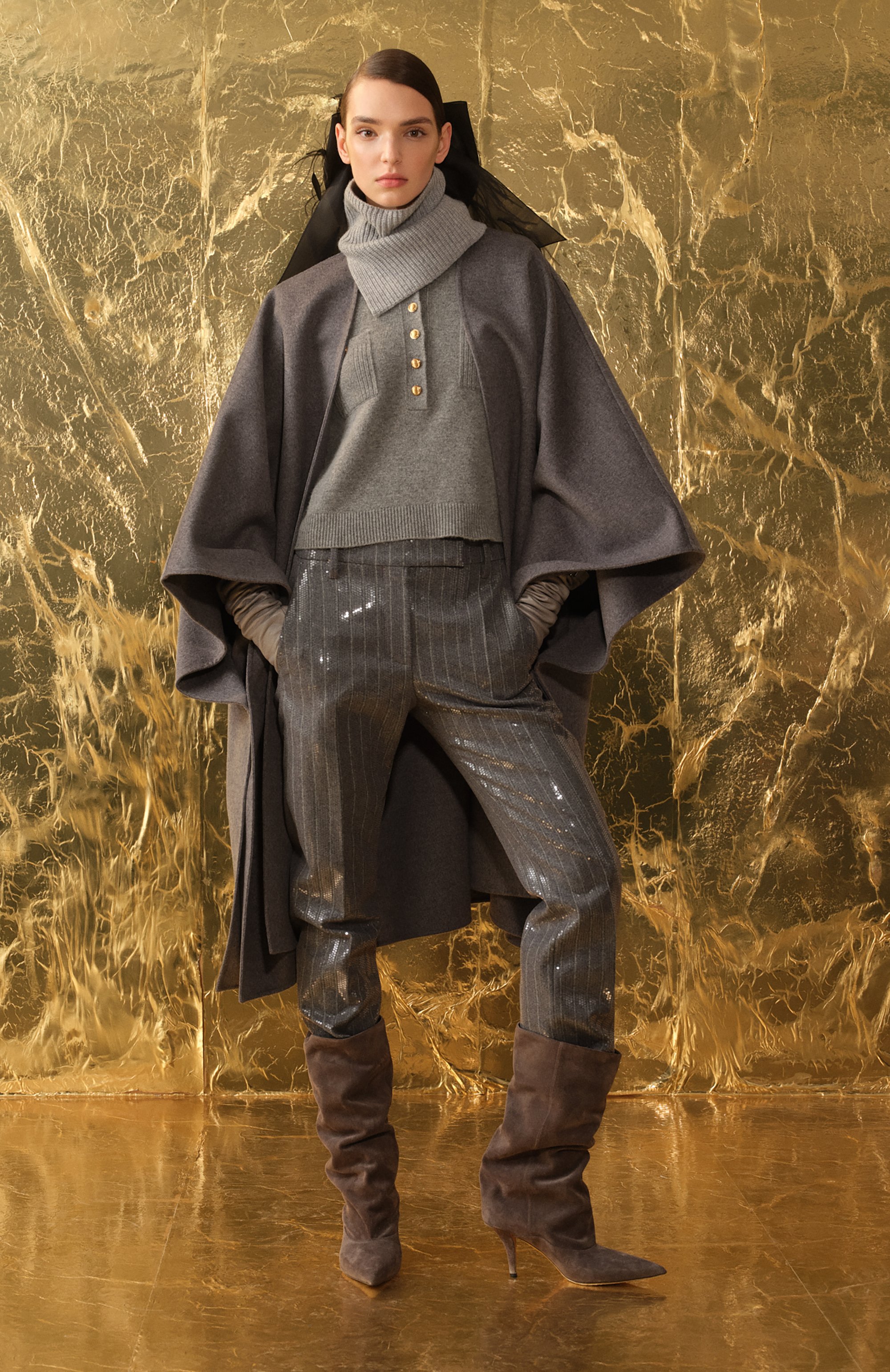 Брюки с отделкой пайетками BRUNELLO CUCINELLI, �арт. ME208P8774, фото 6