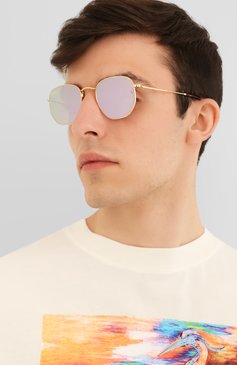 Женские солнцезащитные очки RAY-BAN золотого цвета, арт. 3548N-001/80 | Фото 3 (Кросс-КТ: С/з-унисекс; Региональные ограничения белый список (Axapta Mercury): Не проставлено, RU; Нос: Не проставлено; Тип очков: С/з; Материал: Металл; Очки форма: Круглые, Прямоугольные; Оптика Гендер: оптика-унисекс)