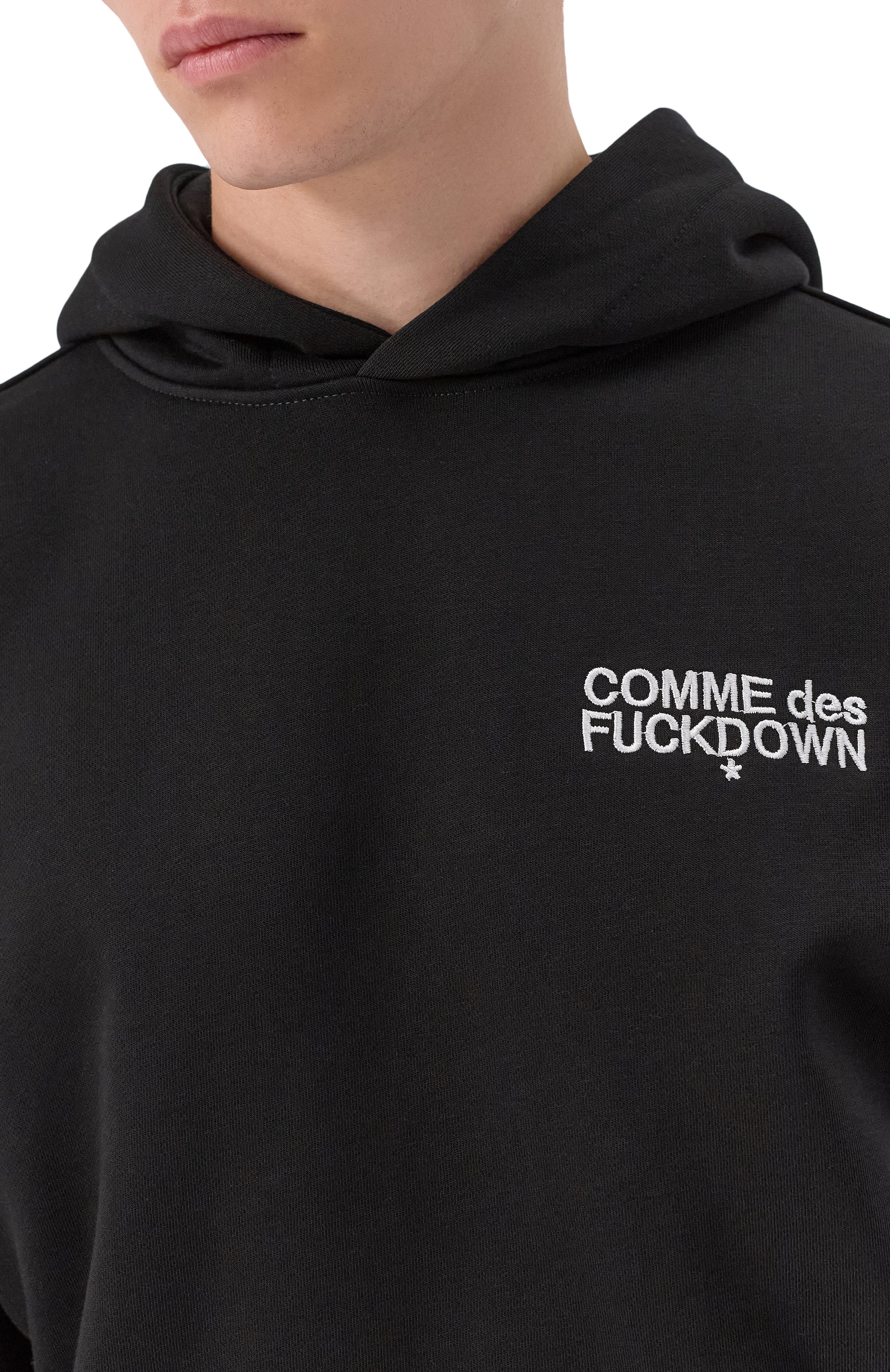 Хлопковое худи COMME DES FUCKDOWN черного цвета по цене 12000 руб., арт. CFABM01725, фото 5 Хлопковое худи COMME DES FUCKDOWN, арт. CFABM01725, фото 5