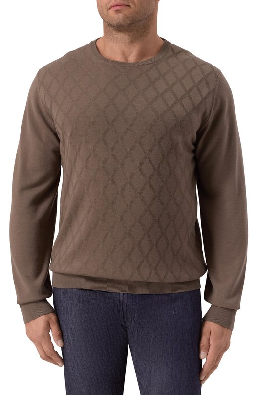 Шерстяной джемпер Canali C0012B/MK02358 Коричневый  C0012B/MK02358 Фото 3