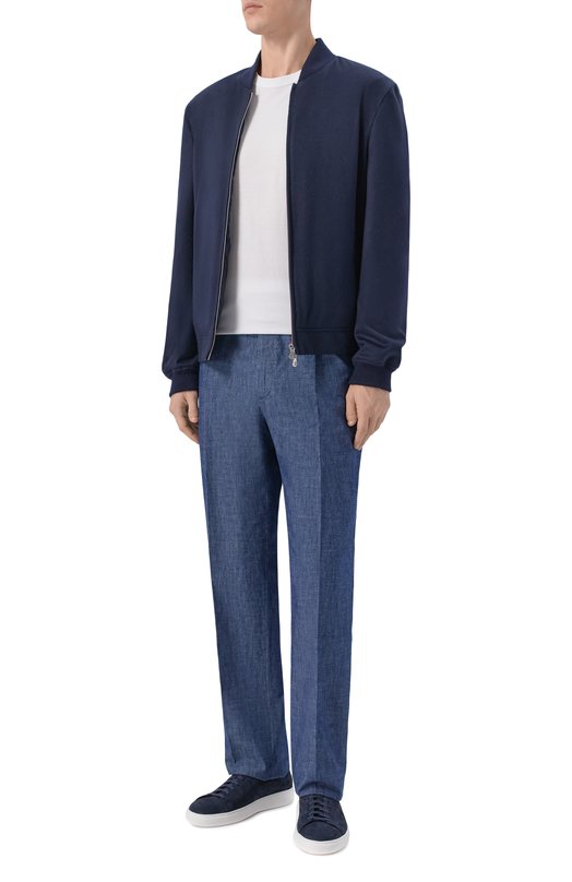 Хлопковые брюки Boglioli 80930W/SB6016 Синий  80930W/SB6016 Фото 2