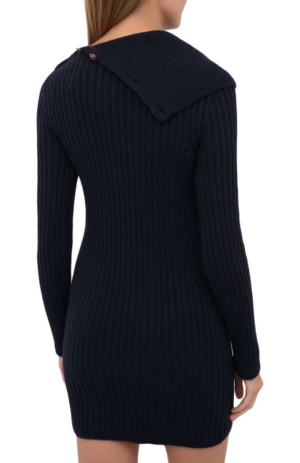 Шерстяное платье SAINT LAURENT темно-синего цвета по цене 144500 руб., арт. 631918/YAPP2, фото 4 Шерстяное платье SAINT LAURENT, арт. 631918/YAPP2, фото 4