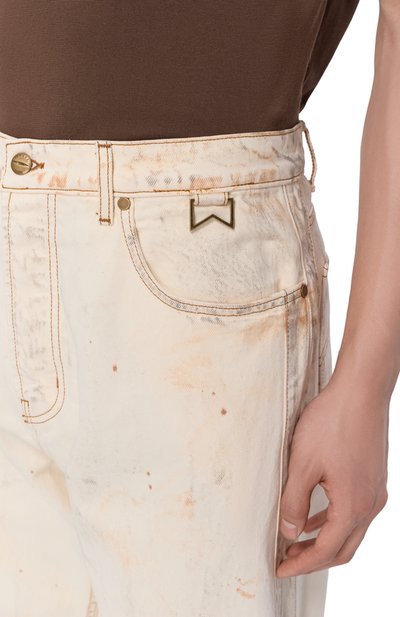 Джинсы RHUDE кремового цвета по цене 118500 руб., арт. RHPS26DP02012, фото 5 Джинсы RHUDE, арт. RHPS26DP02012, фото 5