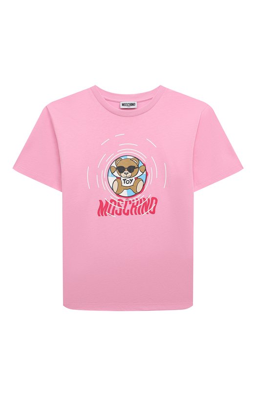 

Хлопковая футболка Moschino, Розовый
