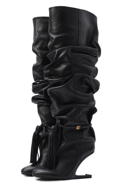 Женские кожаные сапоги no wedge 95 BALMAIN, арт. HN1TB288/LSDX
