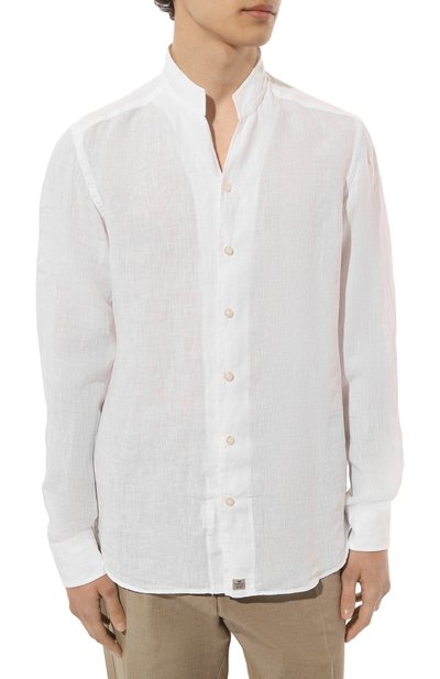 Льняная рубашка SONRISA белого цвета по цене 28300 руб., арт. IS127F/TC/TC162, фото 3 Льняная рубашка SONRISA, арт. IS127F/TC/TC162, фото 3