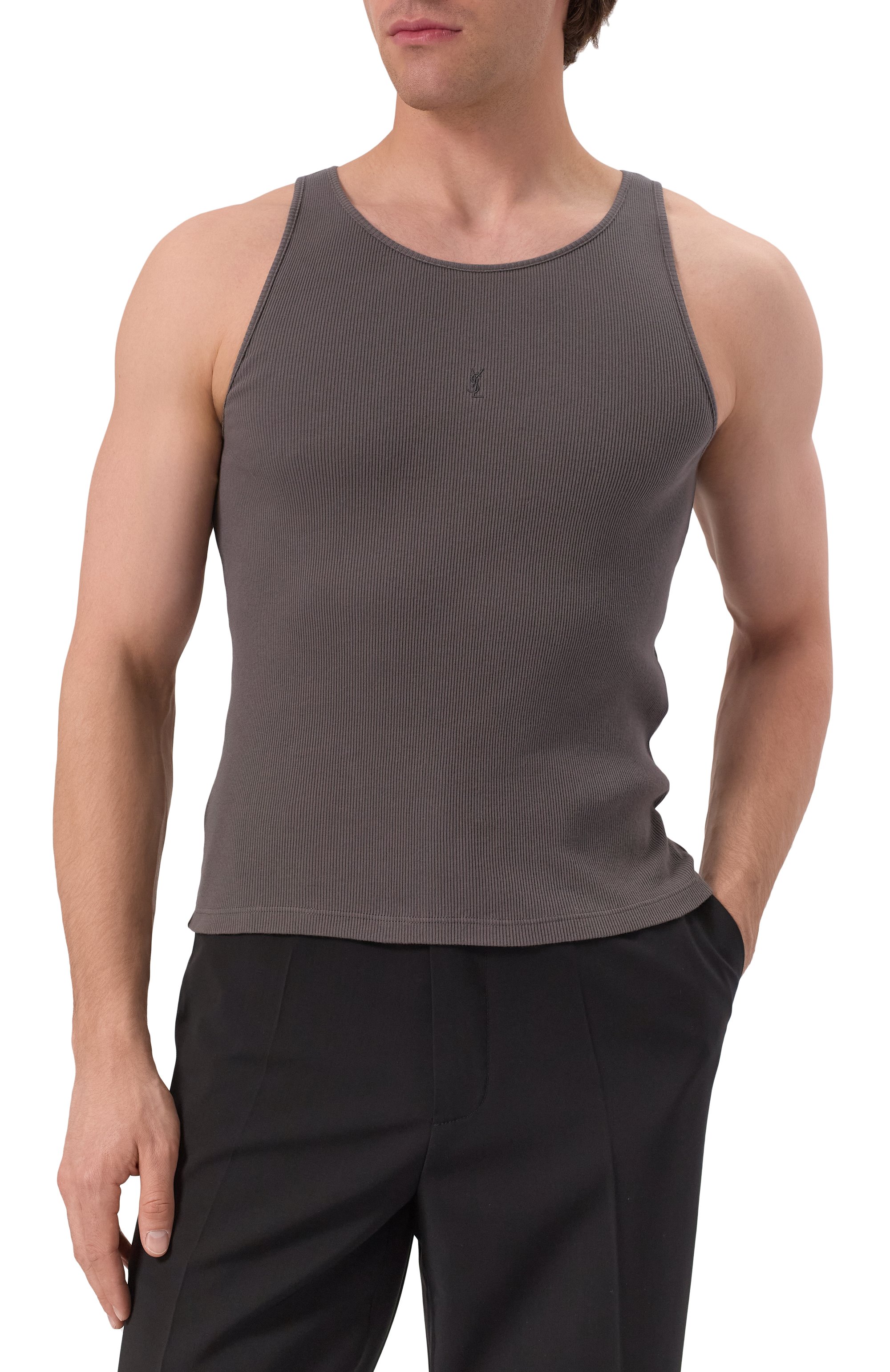 Хлопковая майка SAINT LAURENT, арт. 818532/Y37EC, фото 3