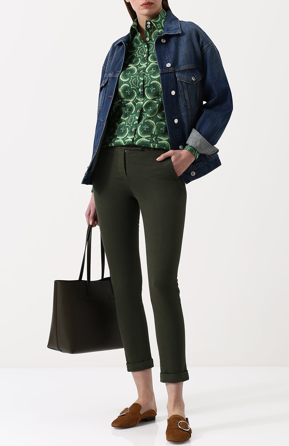 Джинсы LORO PIANA хаки цвета по цене 64750 руб., арт. FAI1070, фото 2 Джинсы LORO PIANA, арт. FAI1070, фото 2