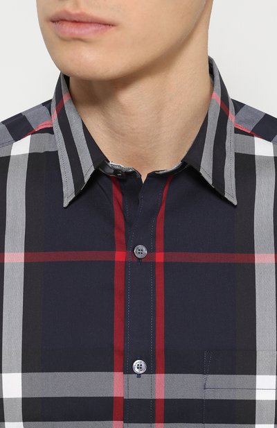 Хлопковая рубашка с воротником кент BURBERRY, арт. 4006731, фото 5