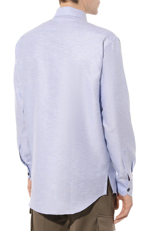 Рубашка из хлопка и шелка Stefano Ricci SP006289/R2150 Голубой  SP006289/R2150 Фото 4