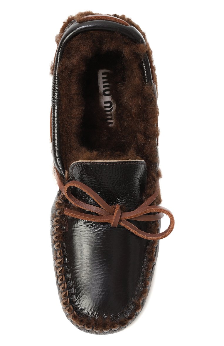 Кожаные топсайдеры MIU MIU, арт. 5DD020-3J7M-F0AT3, фото 4