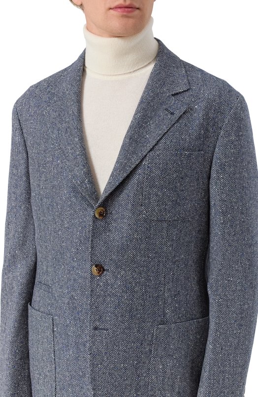 Пиджак из шерсти и кашемира Brunello Cucinelli MV4177BND Синий  MV4177BND Фото 6