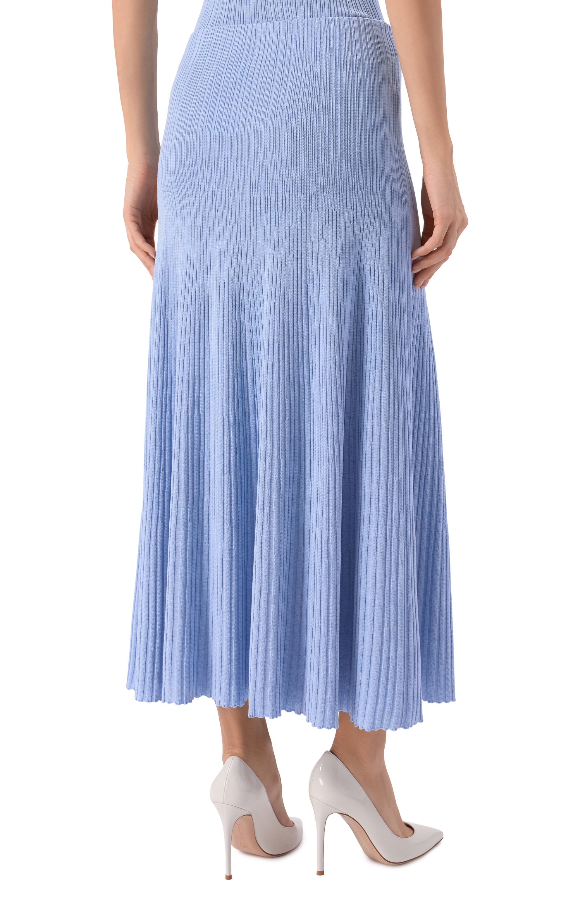 Юбка из хлопка и шелка AGNONA голубого цвета по цене 208000 руб., арт. KG11010E/7Q180PE, фото 4 Юбка из хлопка и шелка AGNONA, арт. KG11010E/7Q180PE, фото 4