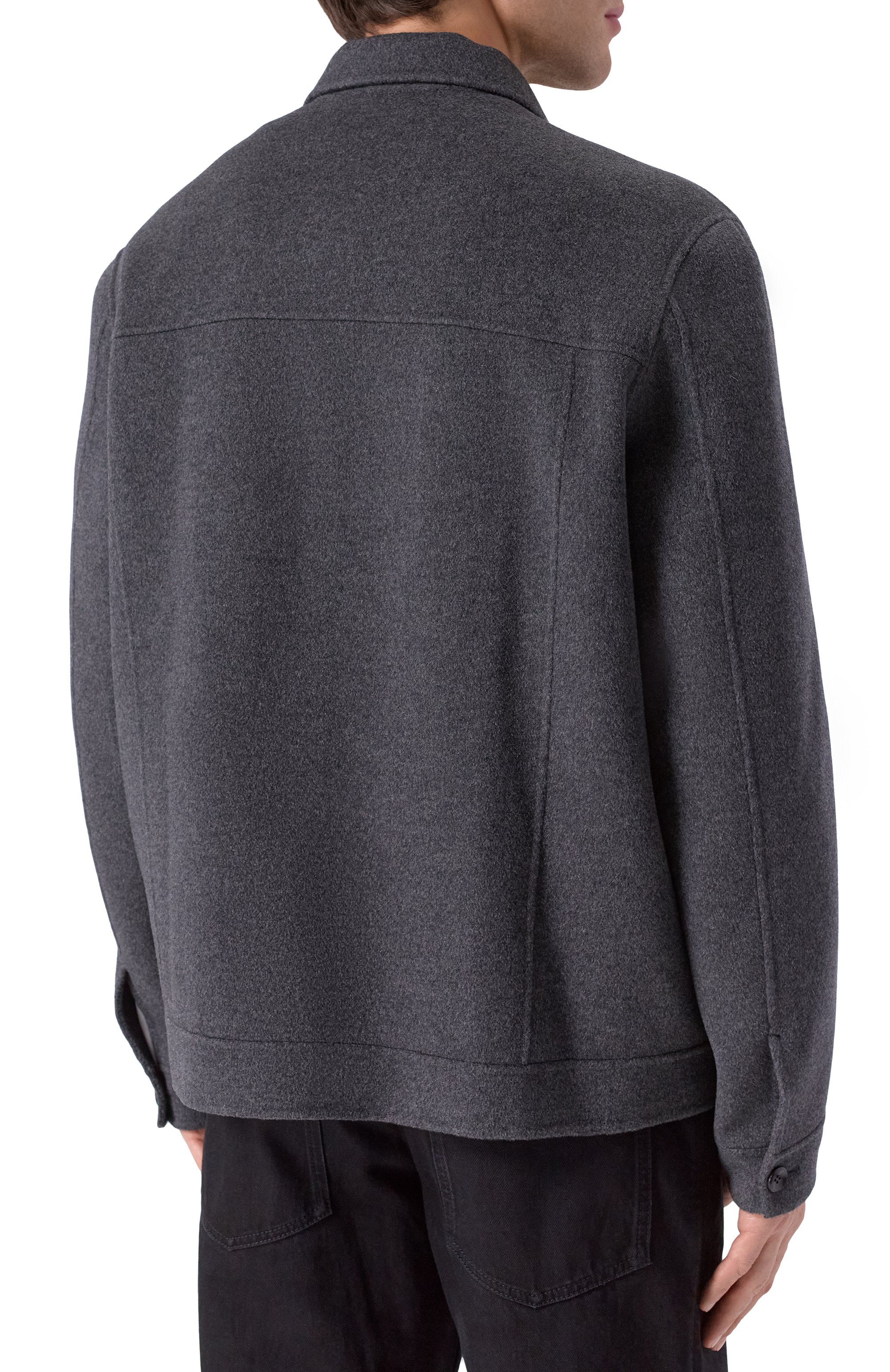 Куртка-рубашка из шерсти и кашемира ATTACHMENT темно-серого цвета по цене 145000 руб., арт. AB52-039, фото 4 Куртка-рубашка из шерсти и кашемира ATTACHMENT, арт. AB52-039, фото 4