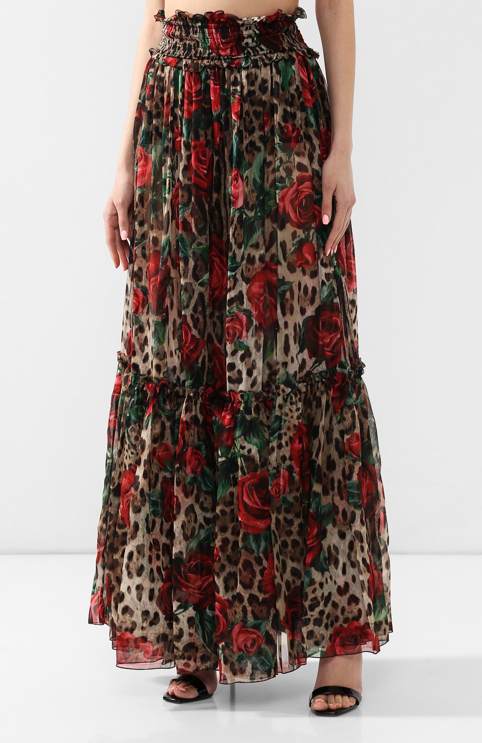 Шелковые брюки DOLCE & GABBANA разноцветного цвета по цене 267500 руб., арт. FTBA7T/HS1Z0, фото 3 Шелковые брюки DOLCE & GABBANA, арт. FTBA7T/HS1Z0, фото 3