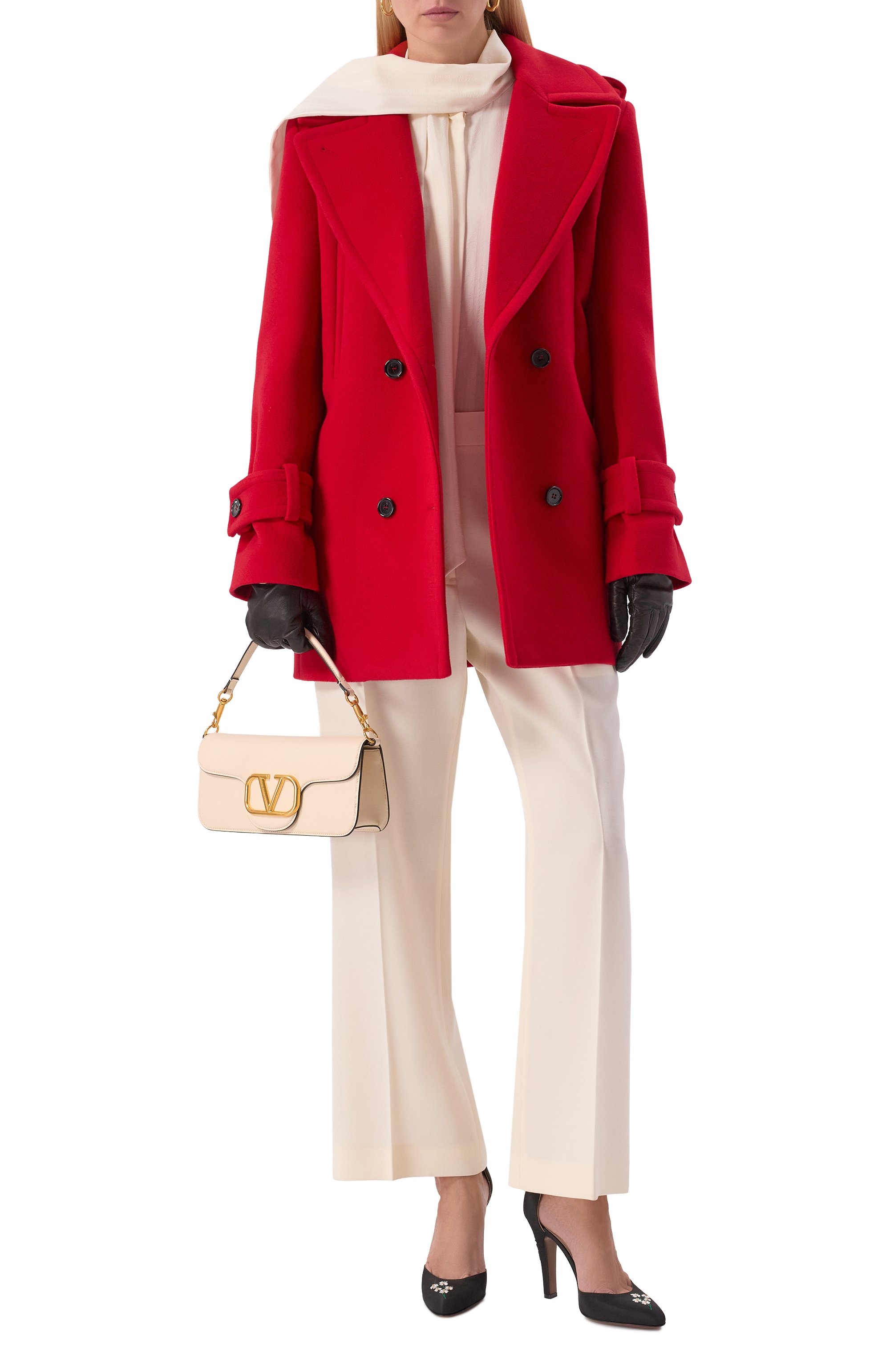 Пальто из шерсти и кашемира NINA RICCI красного цвета по цене 265500 руб., арт. 25ACMA013/WV0325, фото 2 Пальто из шерсти и кашемира NINA RICCI, арт. 25ACMA013/WV0325, фото 2