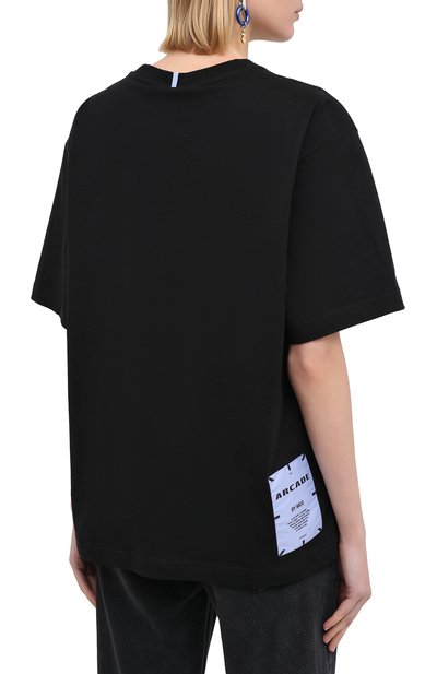 Хлопковая футболка MCQ черного цвета по цене 26000 руб., арт. 624833/RPJ60, фото 4 Хлопковая футболка MCQ, арт. 624833/RPJ60, фото 4