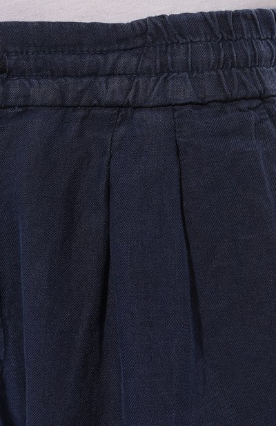 Льняные шорты BRUNELLO CUCINELLI темно-синего цвета по цене 83800 руб., арт. M243DU0020, фото 5 Льняные шорты BRUNELLO CUCINELLI, арт. M243DU0020, фото 5