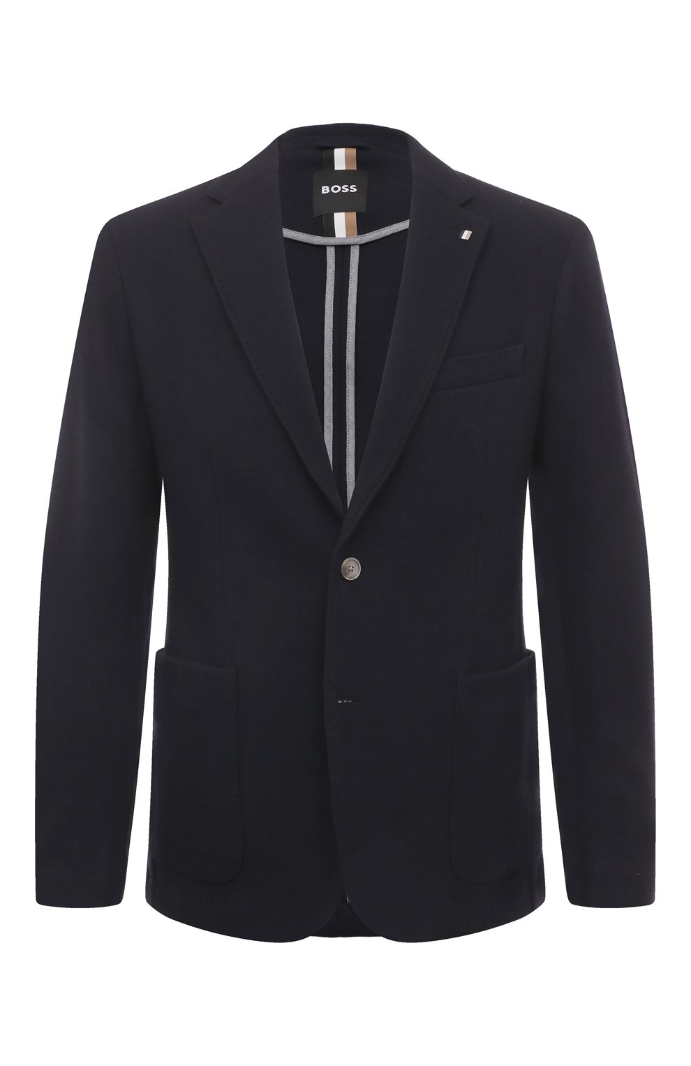 Шерстяной пиджак BOSS темно-синего цвета по цене 38800 руб., арт. 50484647, фото 1 Шерстяной пиджак BOSS, арт. 50484647, фото 1