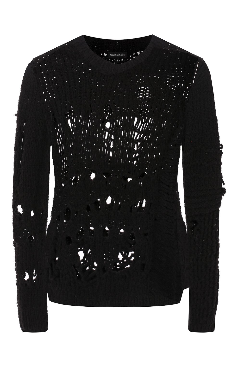 Шерстяной свитер ANN DEMEULEMEESTER черного цвета по цене 156500 руб., арт. 1902-4018-P-258-099, фото 1 Шерстяной свитер ANN DEMEULEMEESTER, арт. 1902-4018-P-258-099, фото 1