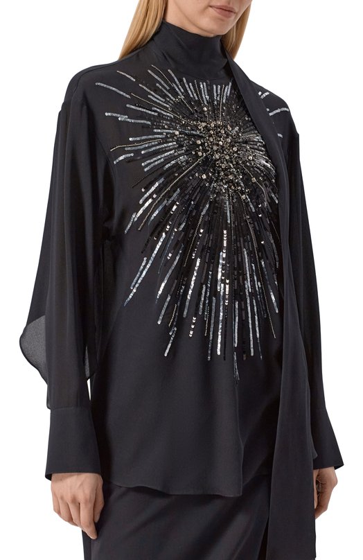 Шелковая блузка Zuhair Murad FBL25027/G0G0000 Чёрный  FBL25027/G0G0000 Фото 3