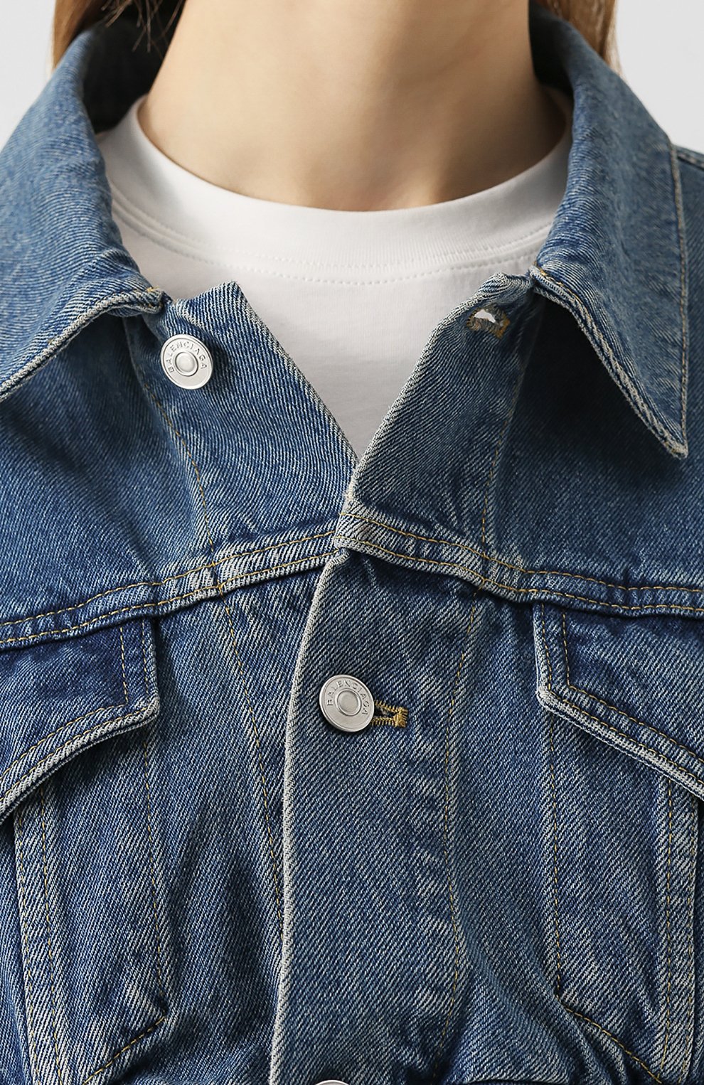 Джинсовая куртка свободного кроя с потертостями BALENCIAGA, арт. 446443/TSB06, фото 5