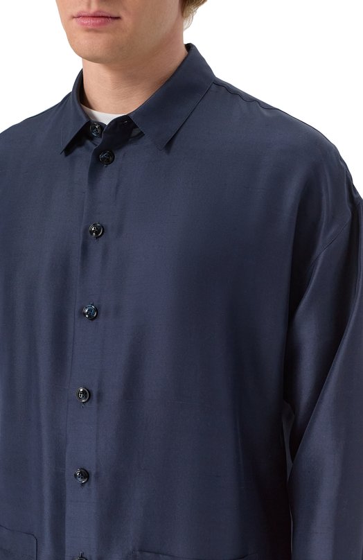 Шелковая рубашка Giorgio Armani GM001426/TE14321 Синий  GM001426/TE14321 Фото 5