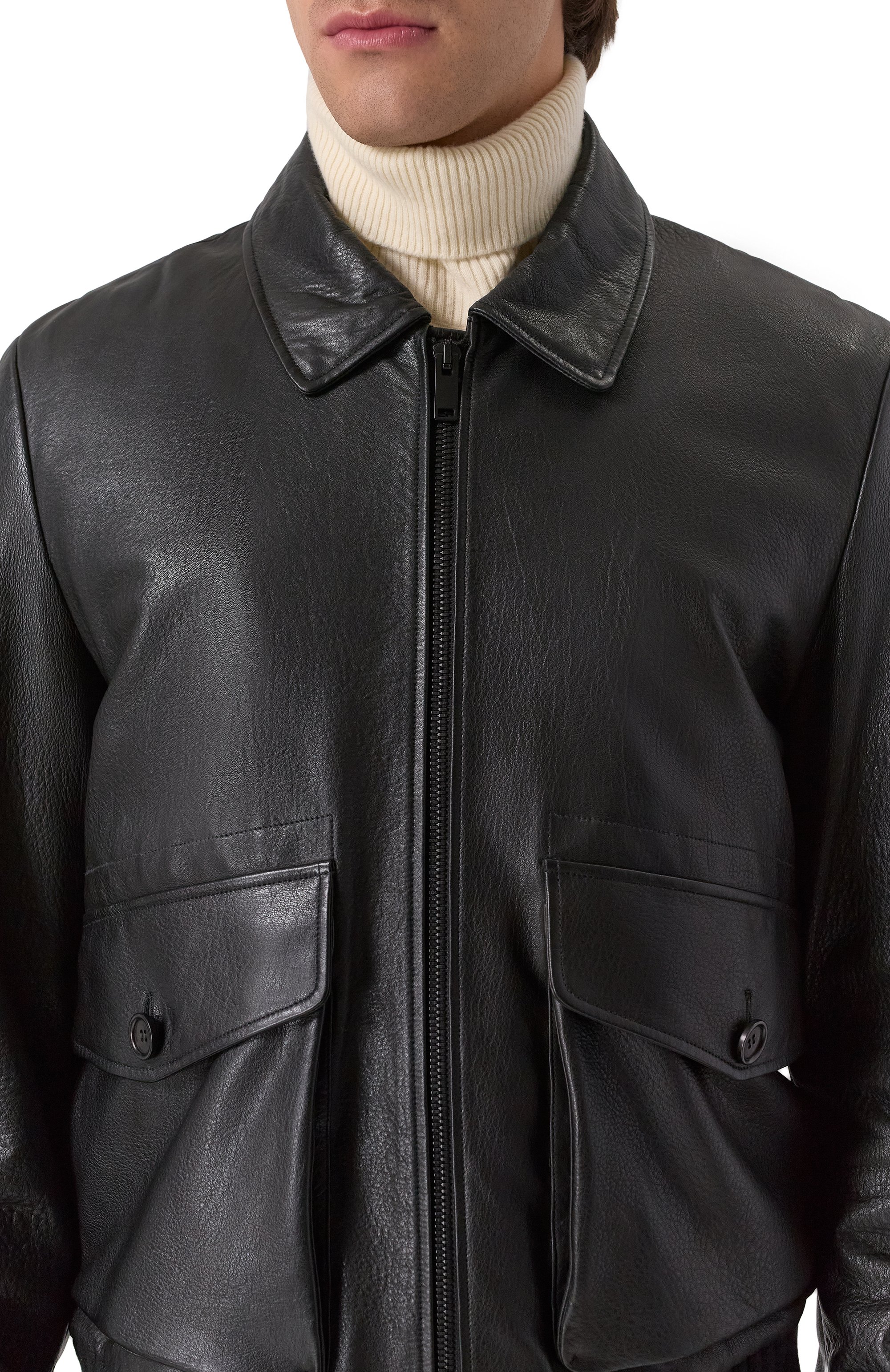 Кожаный бомбер MVST, арт. ZECK-ES4255-1/Z2268-1, фото 5