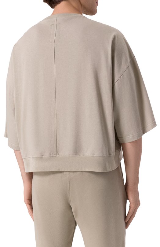 Хлопковая футболка Rick Owens x Champion Rick Owens CM01E1677/CHJG Бежевый  CM01E1677/CHJG Фото 4