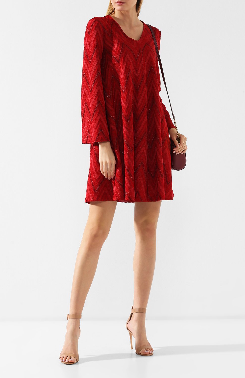 Платье свободного кроя M MISSONI красного цвета по цене 33700 руб., арт. 2DG00020/2J0005, фото 2 Платье свободного кроя M MISSONI, арт. 2DG00020/2J0005, фото 2