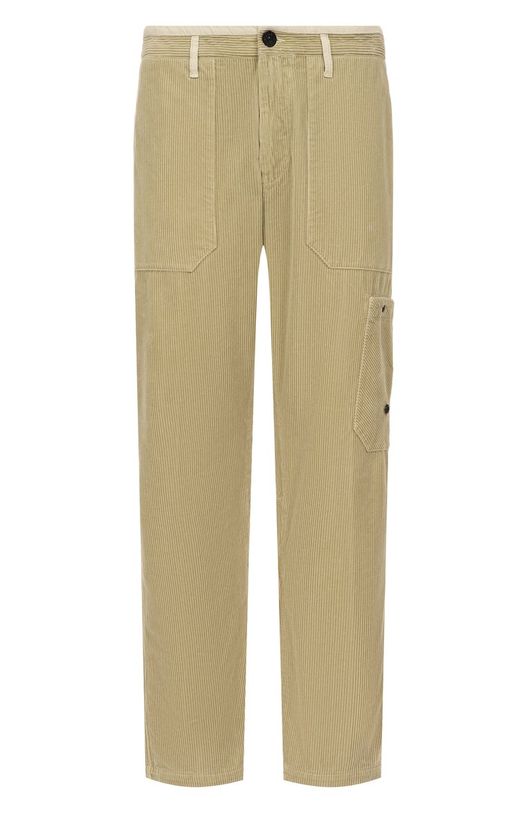 Мужские вельветовые брюки STONE ISLAND бежевого цвета, арт. 811532604 | Фото 1 (Длина (брюки, джинсы): Стандартные; Случай: Повседневный; Стили: Кэжуэл; Материал внешний: Хлопок)