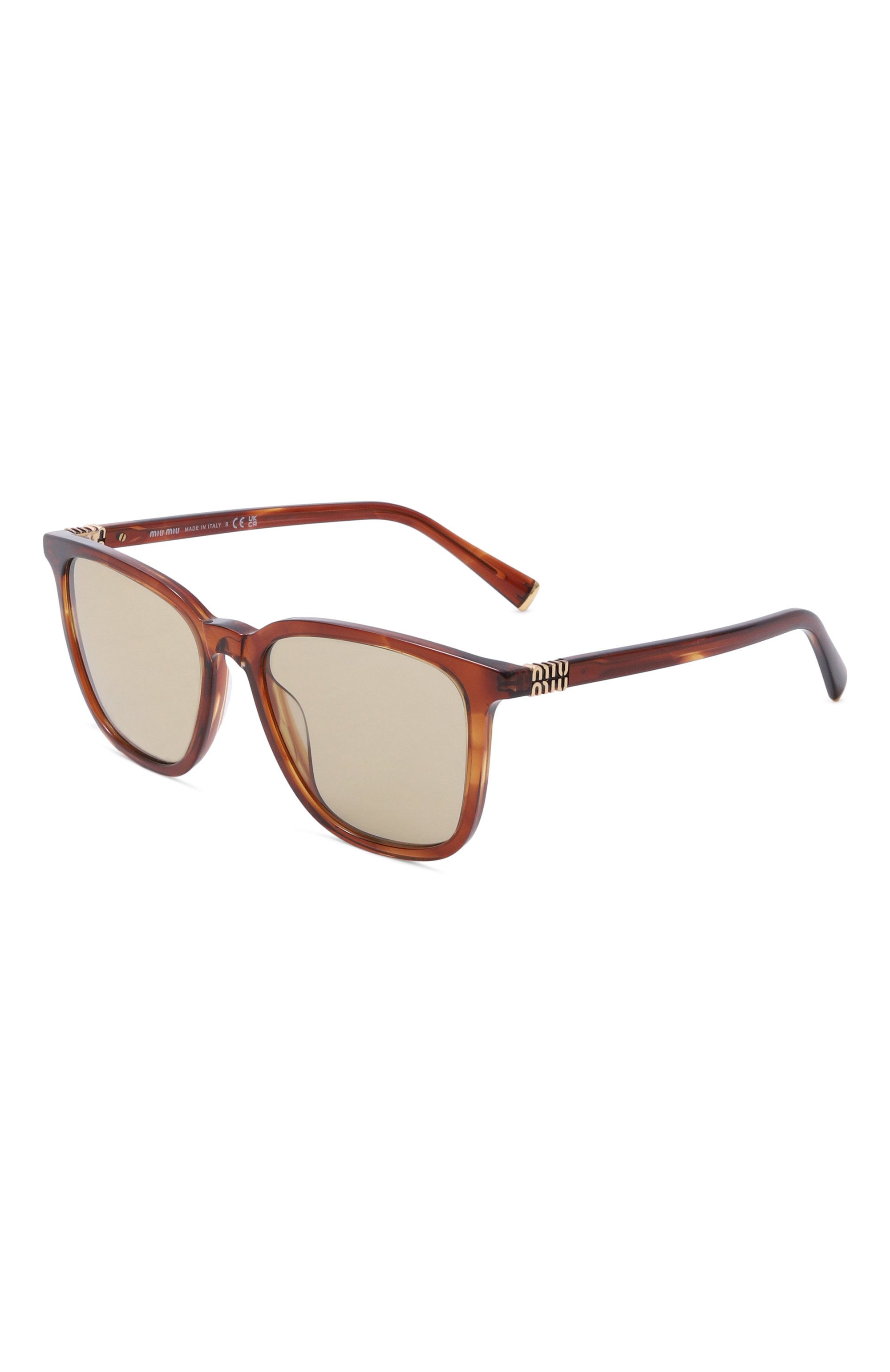 Солнцезащитные очки MIU MIU коричневого цвета по цене 48300 руб., арт. B03S-26E10R, фото 1 Солнцезащитные очки MIU MIU, арт. B03S-26E10R, фото 1