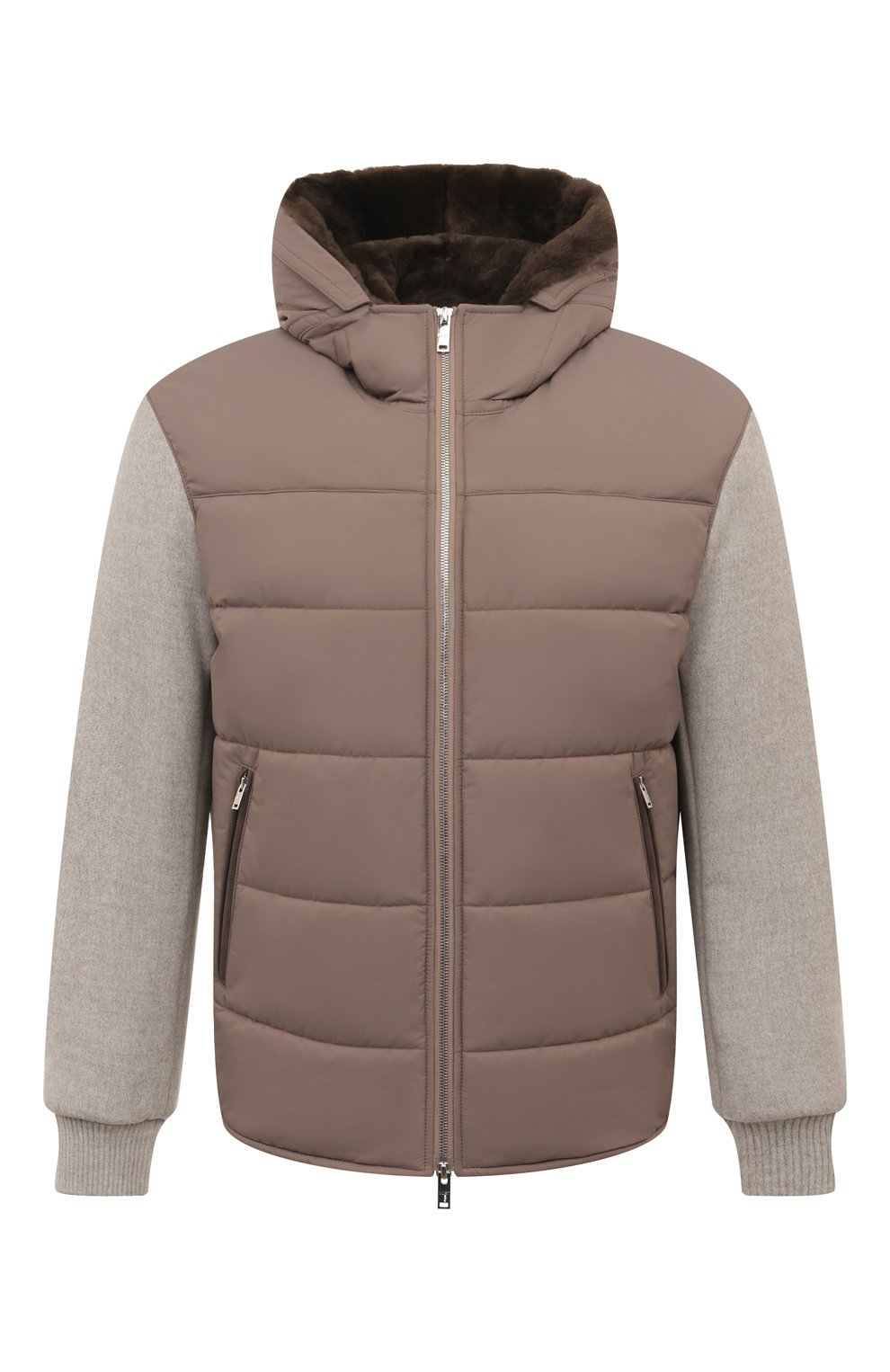 Комбинированная куртка с отделкой из нутрии MVST бежевого цвета по цене 378500 руб., арт. 53450/6596, фото 1 Комбинированная куртка с отделкой из нутрии MVST, арт. 53450/6596, фото 1