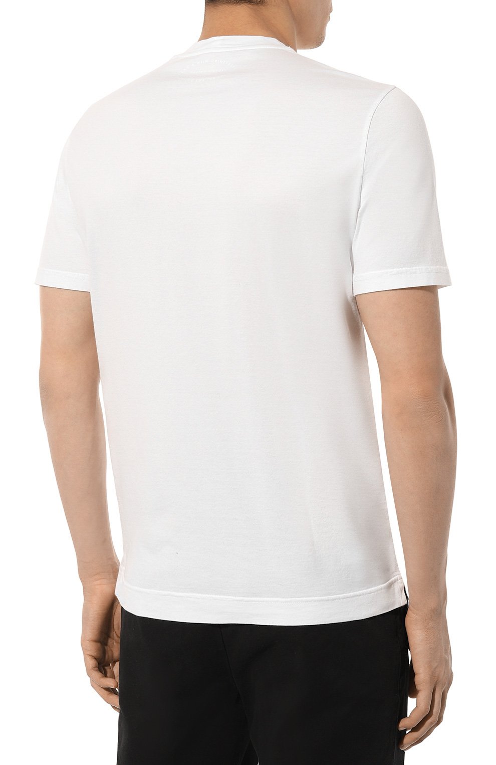 Хлопковая футболка FEDELI белого цвета по цене 27450 руб., арт. 7UEF0103, фото 4 Хлопковая футболка FEDELI, арт. 7UEF0103, фото 4