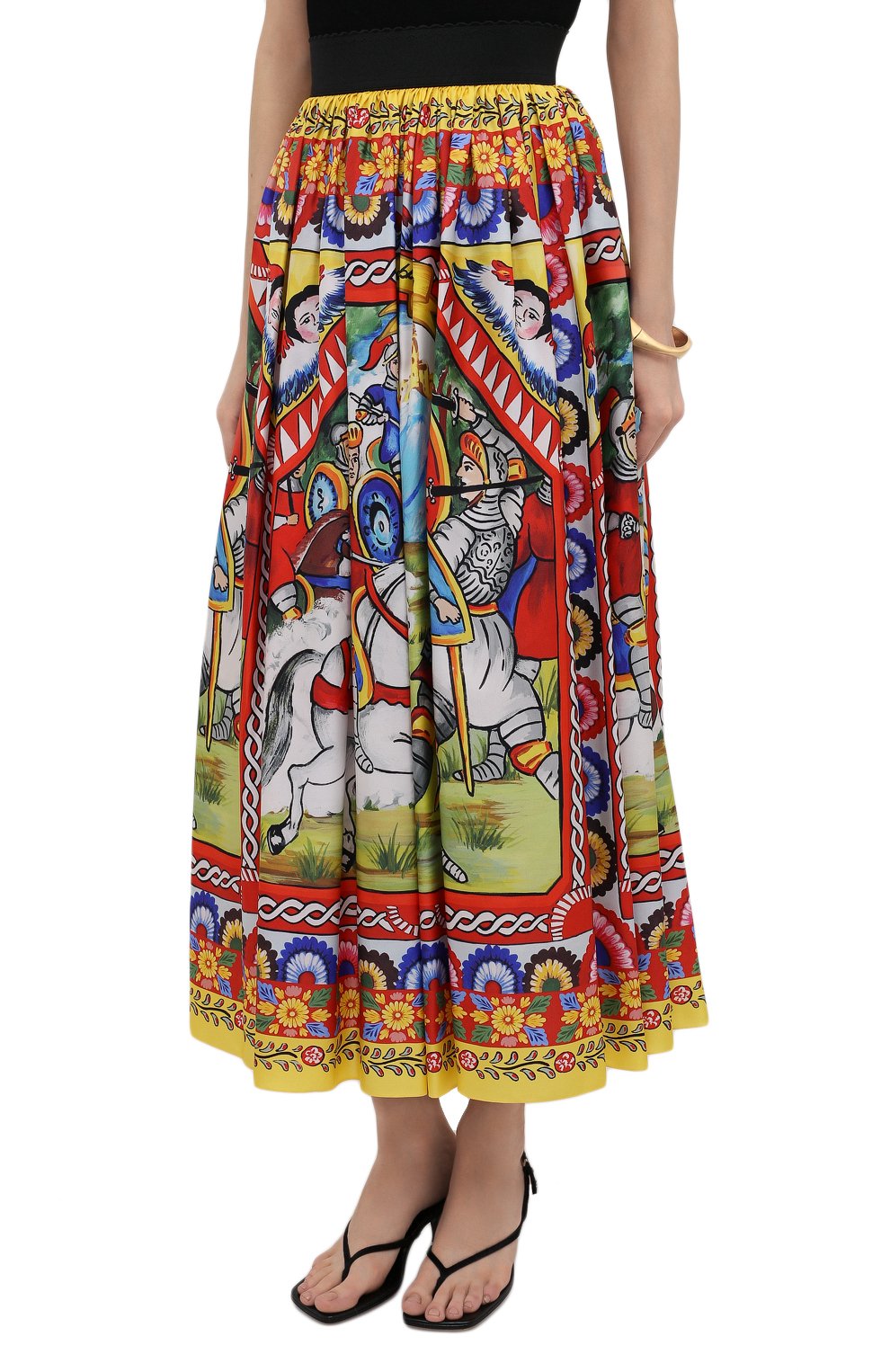 Шелковая юбка DOLCE & GABBANA разноцветного цвета по цене 115500 руб., арт. F4BU6T/GDS12, фото 3 Шелковая юбка DOLCE & GABBANA, арт. F4BU6T/GDS12, фото 3