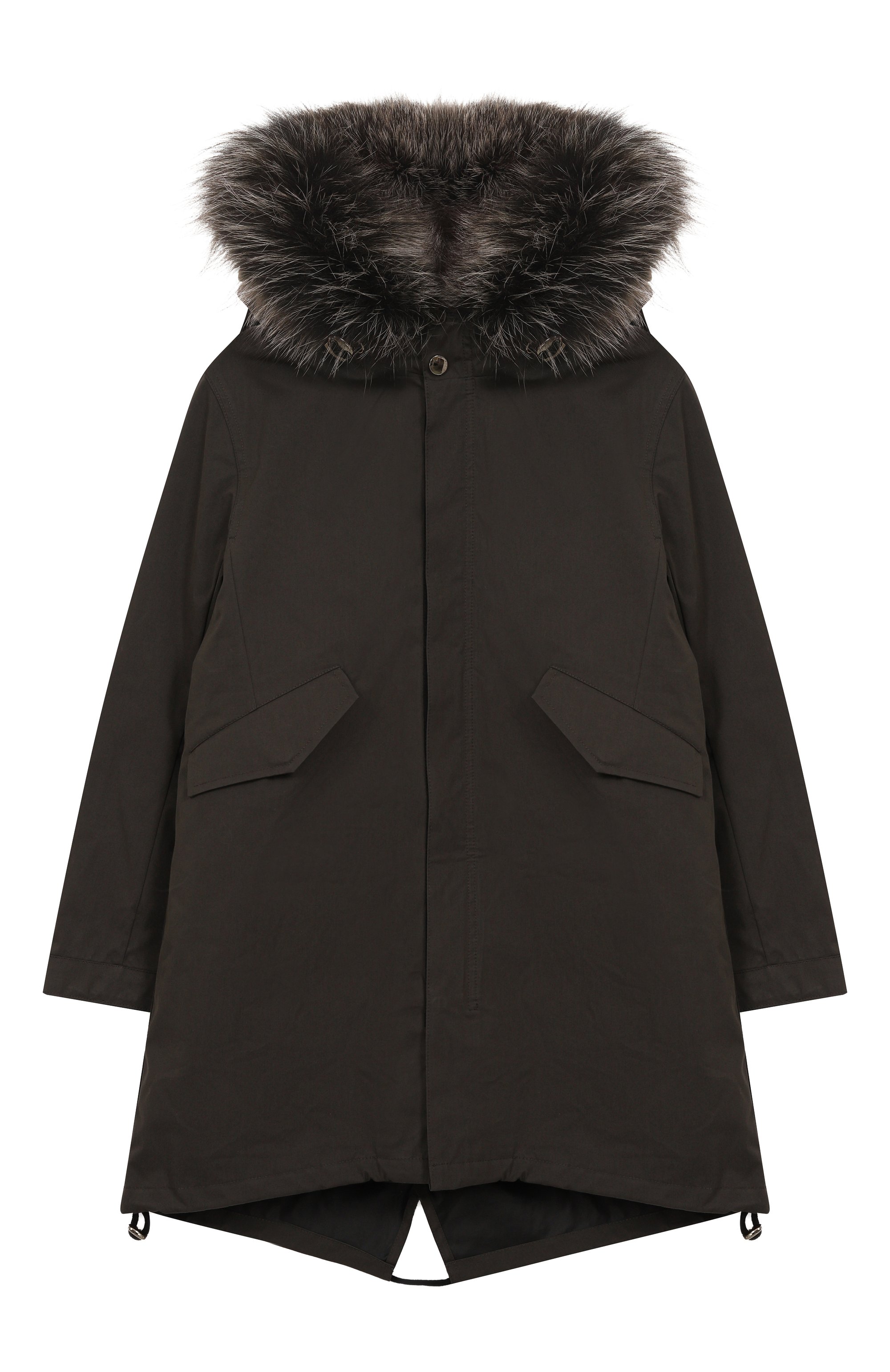 Хлопковая парка с отделкой из лисы YVES SALOMON ENFANT, арт. 24WEM001LGF52X/8-10, фото 1