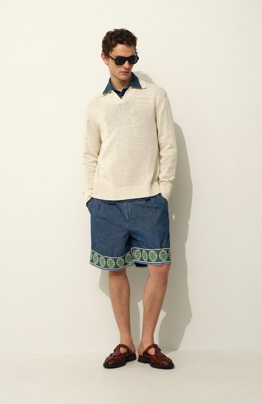 Джинсовые шорты Valentino 6V3DD03TAL4 Синий  6V3DD03TAL4 Фото 7