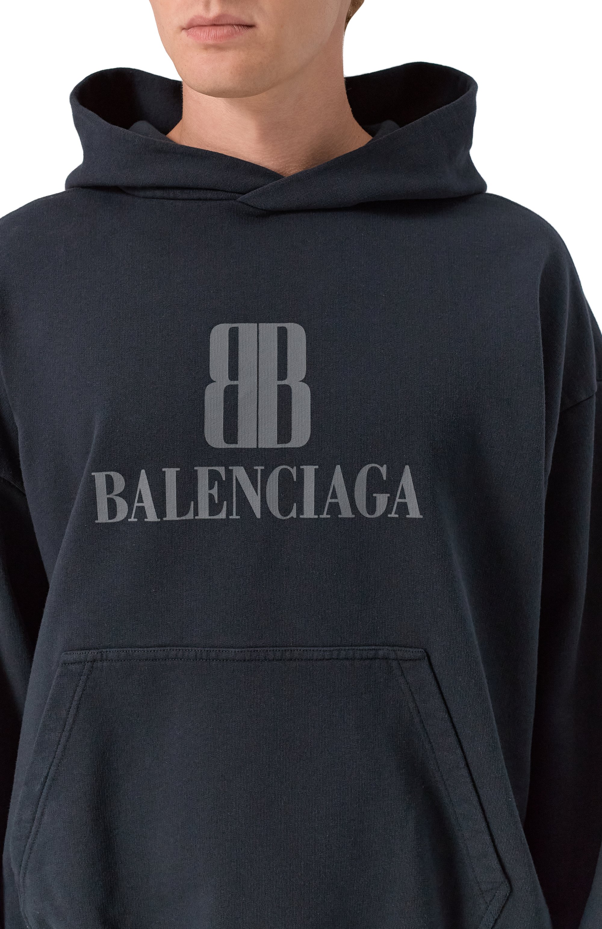 Хлопковое худи BALENCIAGA черного цвета по цене 141000 руб., арт. 767877/TSV03, фото 5 Хлопковое худи BALENCIAGA, арт. 767877/TSV03, фото 5