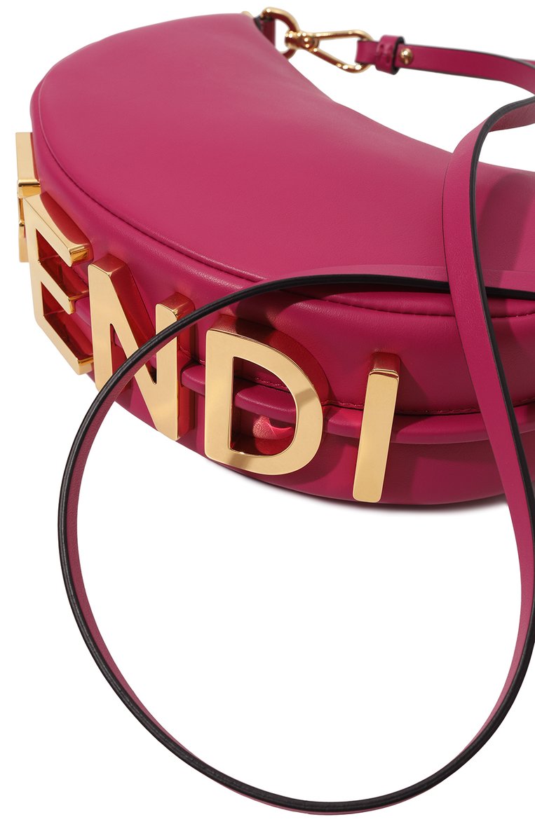 Женская сумка fendigraphy mini FENDI фуксия цвета, арт. 8BS081/A5DY | Фото 3 (Материал: Натуральная кожа; Размер: mini)