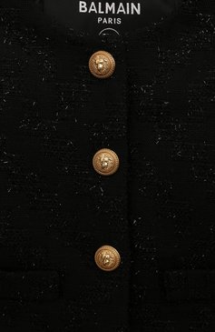 Детский жакет BALMAIN черного цвета, арт. BV2024. | Фото 3 (Нос: Не проставлено; Материал внешний: Хлопок, Синтетический материал; Ростовка одежда: 24 мес | 92 см, 36 мес | 98 см)