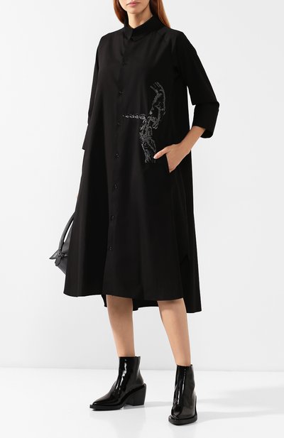 Хлопковое платье YOHJI YAMAMOTO, арт. YJ-D10-028, фото 2